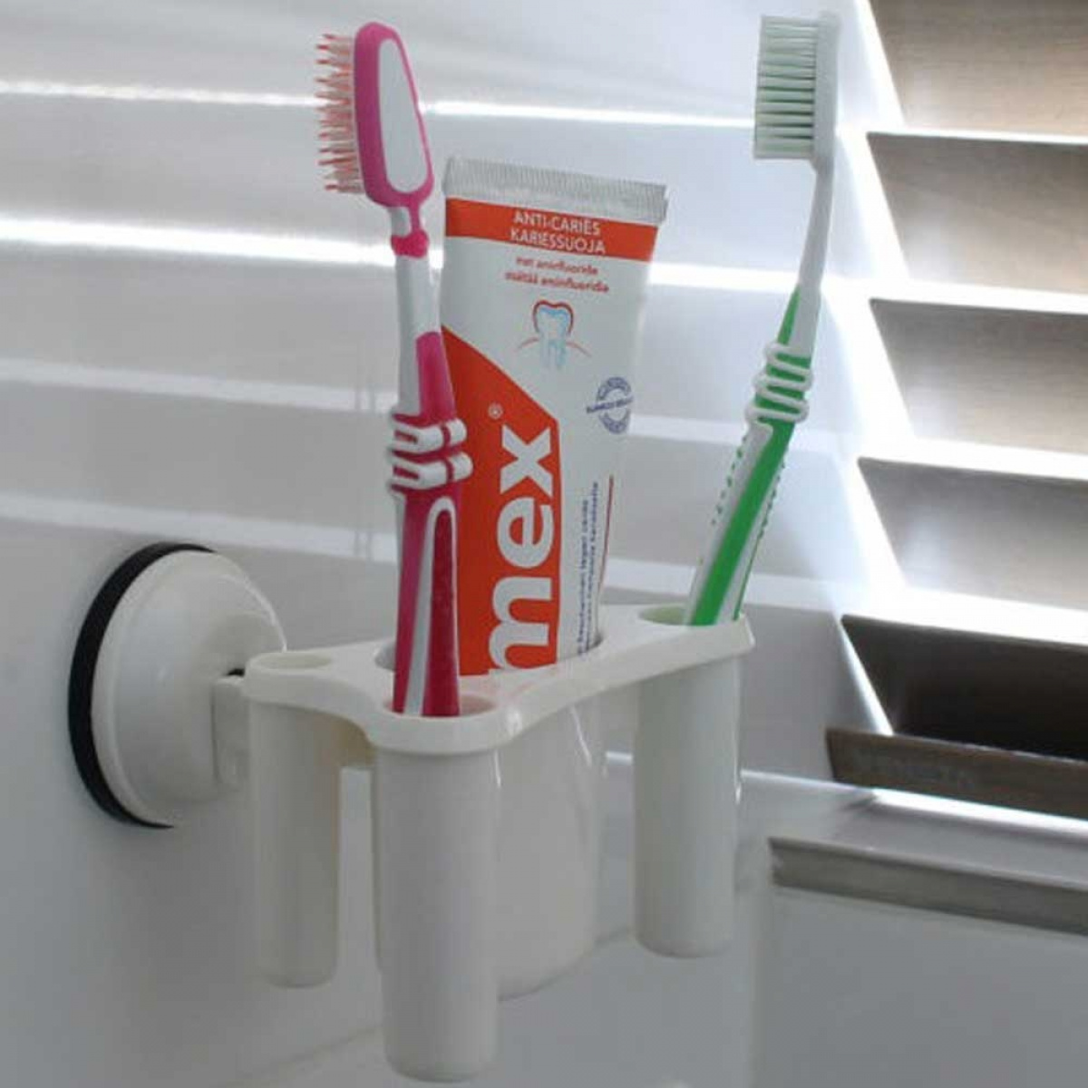 Tandbørste-tandpastaholder med sugekop i gruppen Vand & Sanitet / Badeværelsesartikler hos Campmarket (67700)