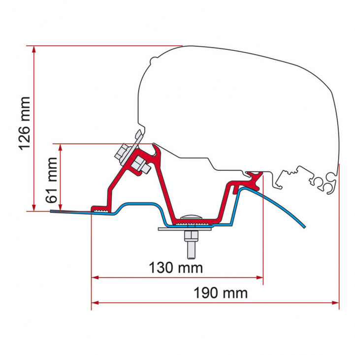 Fiamma Adapter F65/F80 Crafter/Sprinter H2 -2020 i gruppen Campingvogn og autocamper / van og Autocamper / Markiser / Markise adapter / Fiamma / F65/F80-Crafter/Sprinter hos Campmarket (67759)