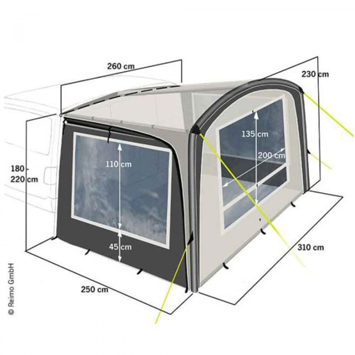 Reimo Antigua Air soltag til campingbusser i gruppen Campingvogn og autocamper / van og Autocamper / Telt / Lufttelt hos Campmarket (69936)