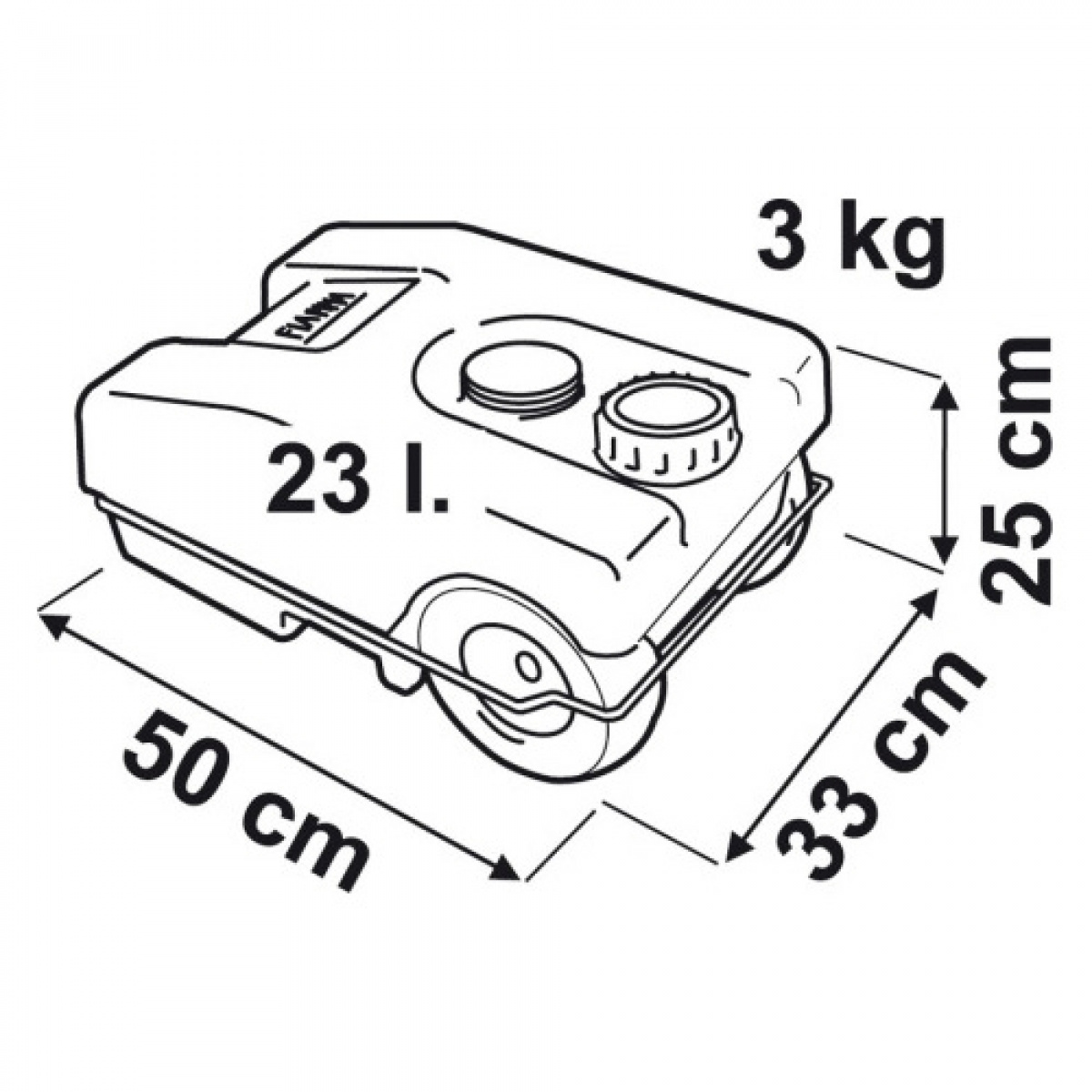 Fiamma spildevandstank Roll 23 i gruppen Vand & Sanitet / Spildevand / Spildevandstanke hos Campmarket (70058)