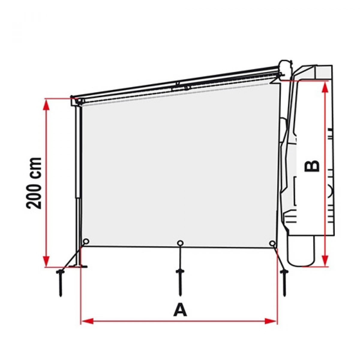 Fiamma Sun View side F45/ F70/ F65/F80 i gruppen Fortelt & Markiser / Markiser / Autocamper Markiser / Fiamma / Tilbehør hos Campmarket (71223)