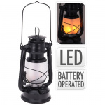 LED-stormlygte med frosted glas og flammelys