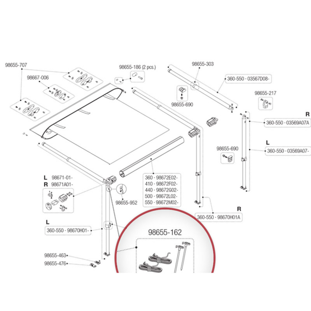 Fiamma Pegs kit 98655-162 Caravanstore F35 i gruppen Fortelt & Markiser / Markiser / Campingvogns Markiser / Reservdele Campingvogns Markiser / Reservedele Caravanstore hos Campmarket (73422_01)