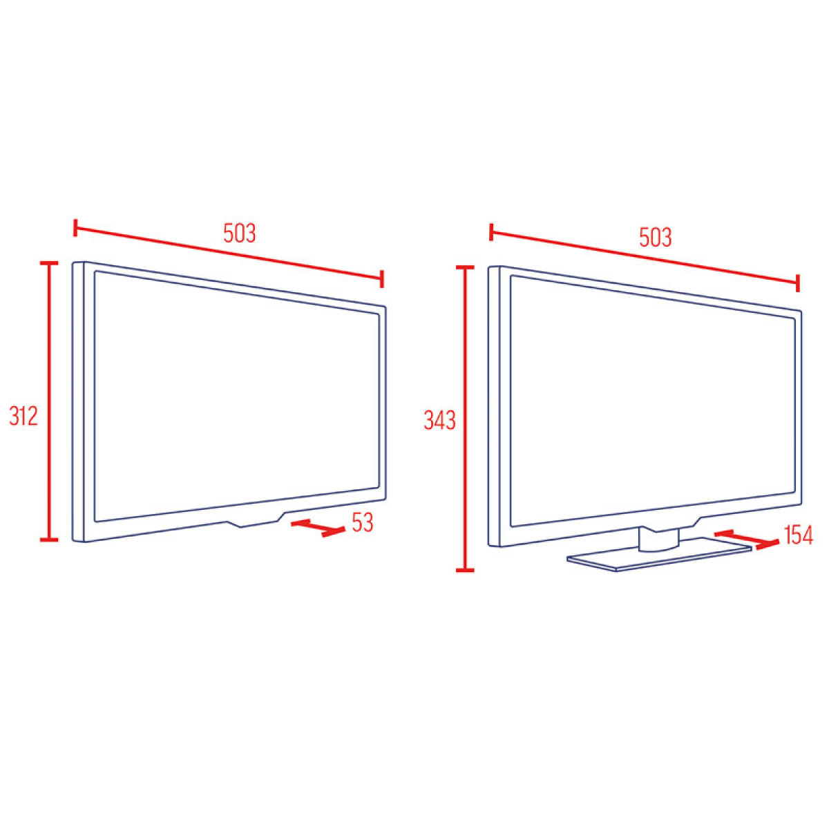 Smart TV alphatronics SL-DSBAI+ 22 tommer i gruppen Campingvogn og autocamper / El - Elektronik / TV, Billede & Lyd / TV hos Campmarket (73864)