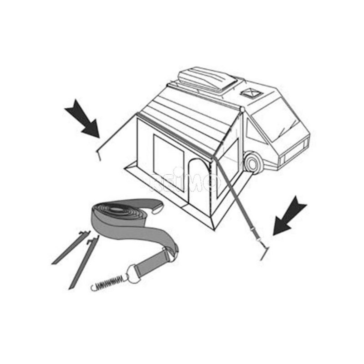 Tie Down Stormsikringsbånd Gul i gruppen Fortelt & Markiser / Markiser / Autocamper Markiser / Fiamma / Tilbehør hos Campmarket (74026)