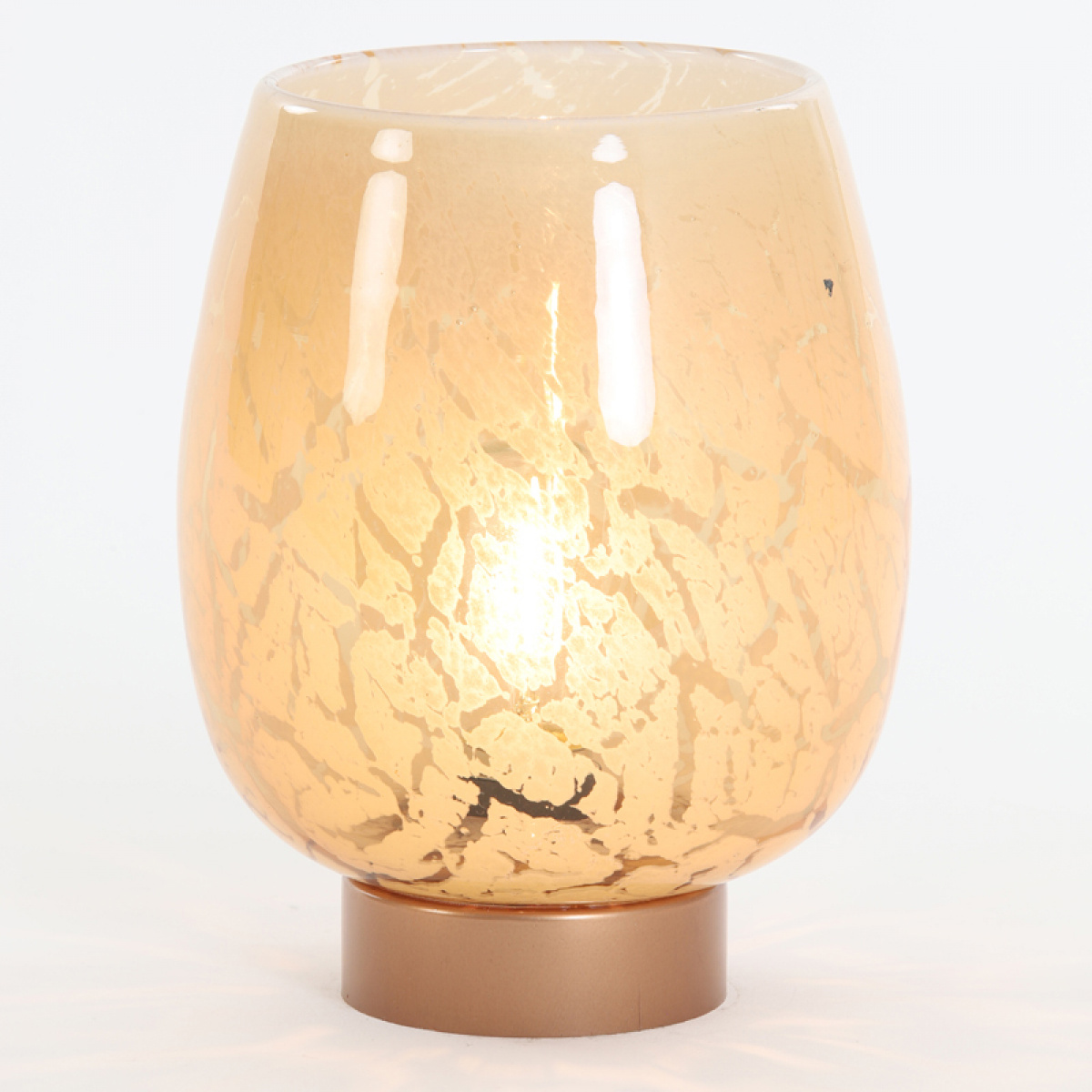 Lampe Sylas Glas Karamel og Kobber 15x19cm i gruppen Hjem og indretning / Belysning & Lygter hos Campmarket (75074)