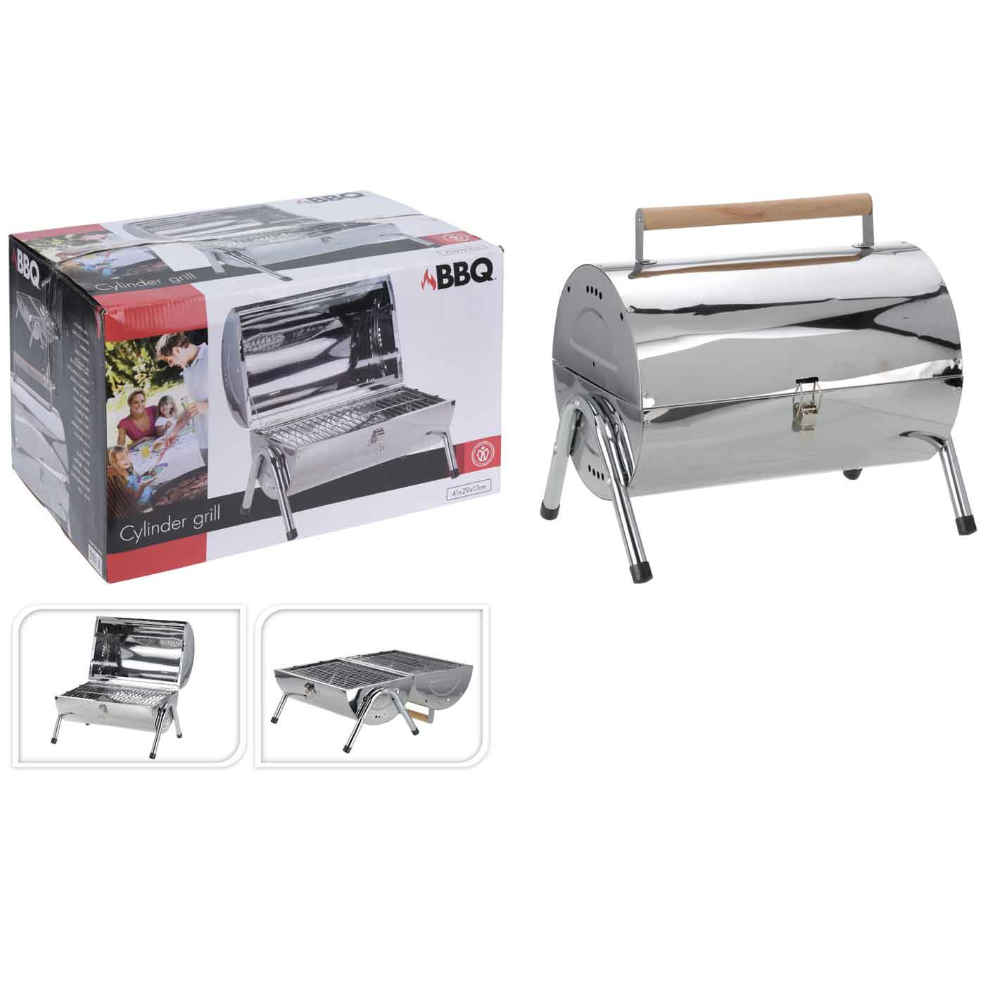 Cylinderformet grill Campmarket