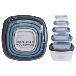 Opbevaringsbokse med låg 5 pak