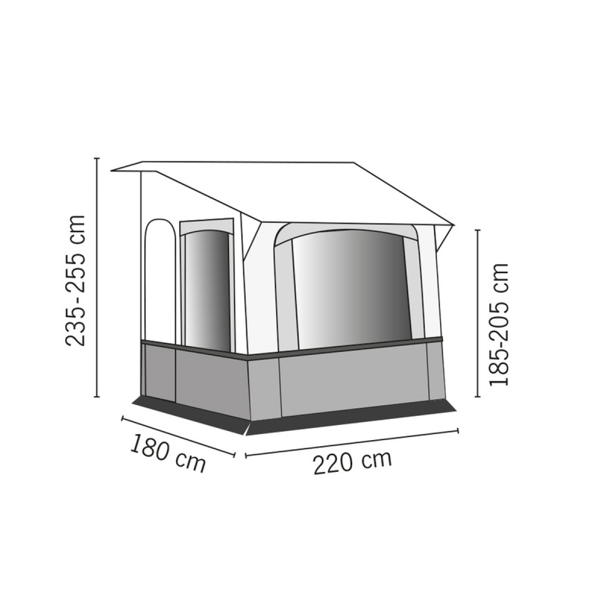 Reimo Cortina 3 220x180 Vintertelt i gruppen Fortelt & Markiser / Fortelt Campingvogn / Vinter telt hos Campmarket (76357)