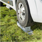 Campout Leveller sort med bremseklods med 2 stks