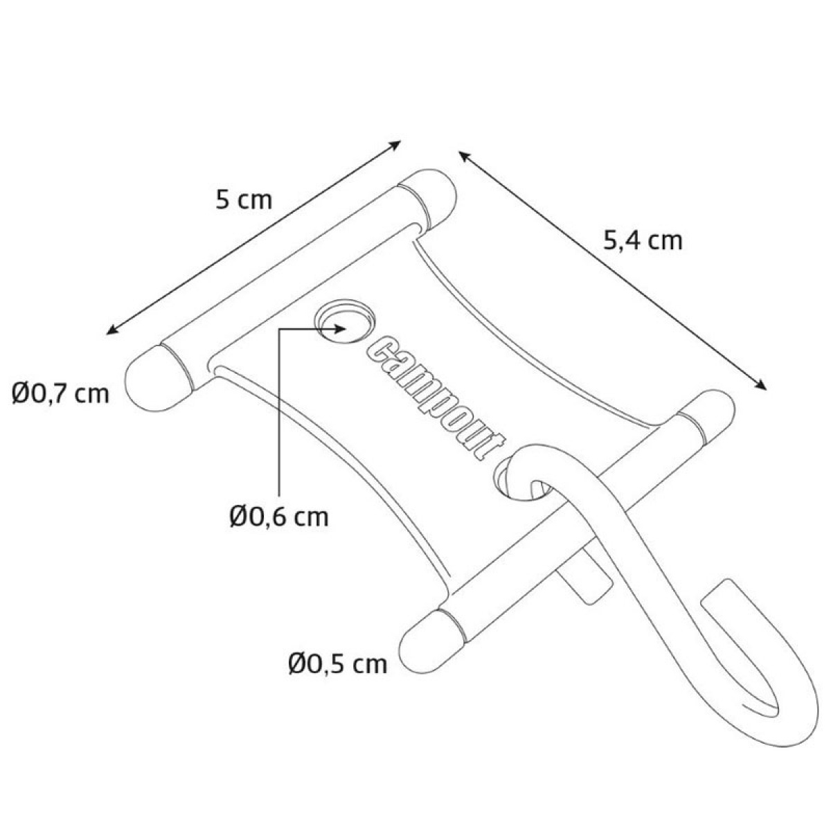 Campout Ophæng med S-krog Til Teltskinner 5 - 8 mm 6-pak i gruppen Fortelt & Markiser / Tilbehør-Reservedele hos Campmarket (76677)