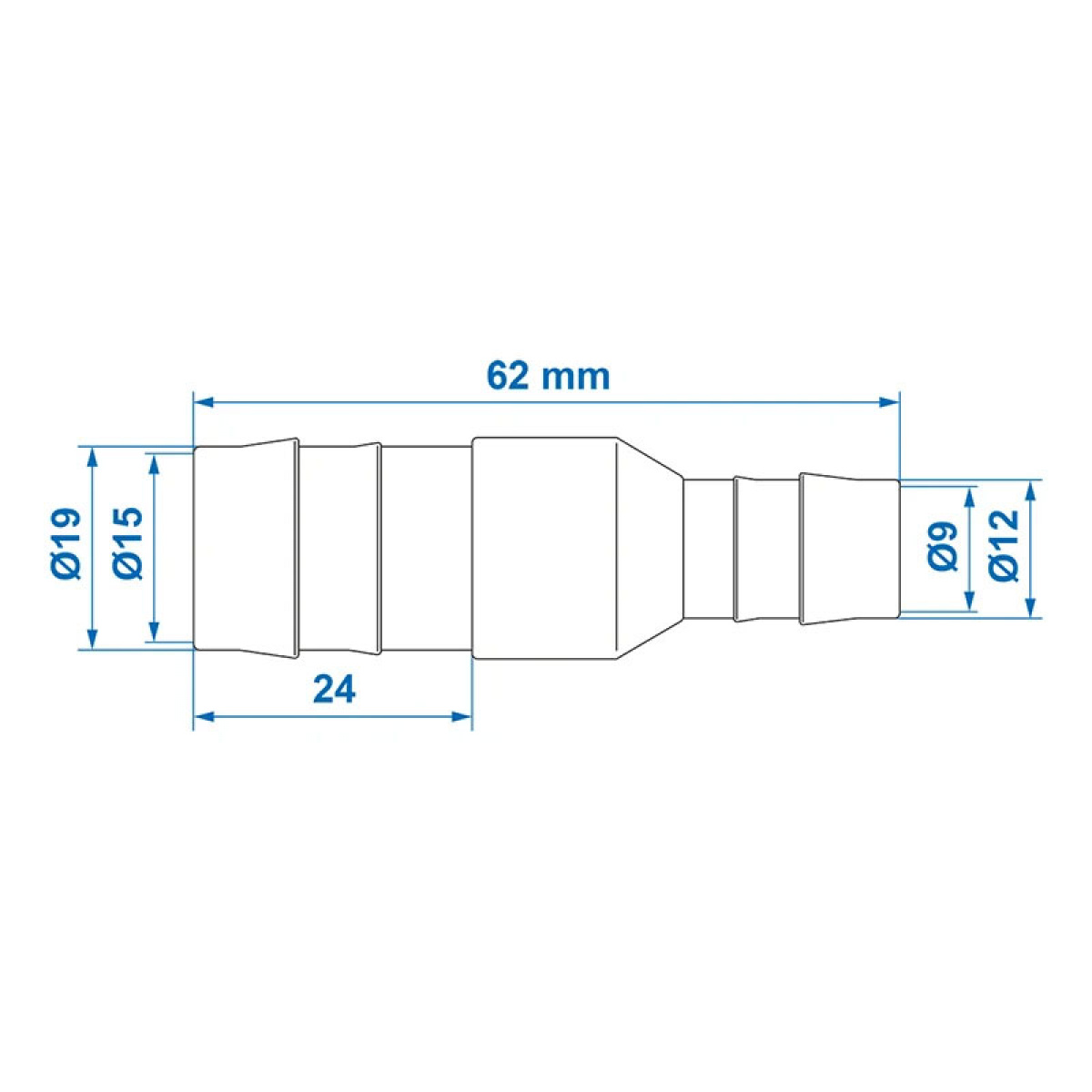 ProPlus Reduktion 19-12mm 2-pak i gruppen Vand & Sanitet / Vand / Vandtilslutninger mv. / Samlekoblinger hos Campmarket (77126)