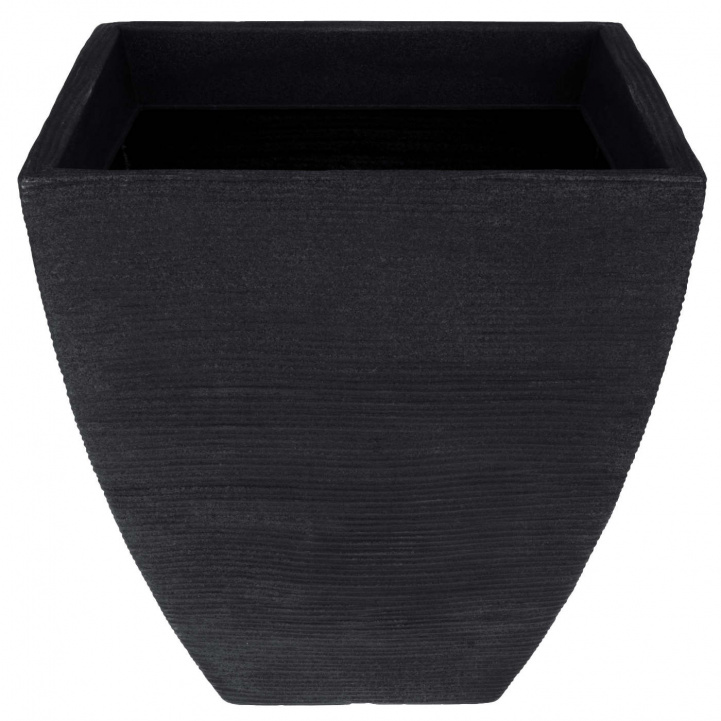 Potte Ribbet Rektangulær Højde 41cm Mål 39x39cm Antracit i gruppen Hjem og indretning / Udsmykning & Velvære hos Campmarket (77264)