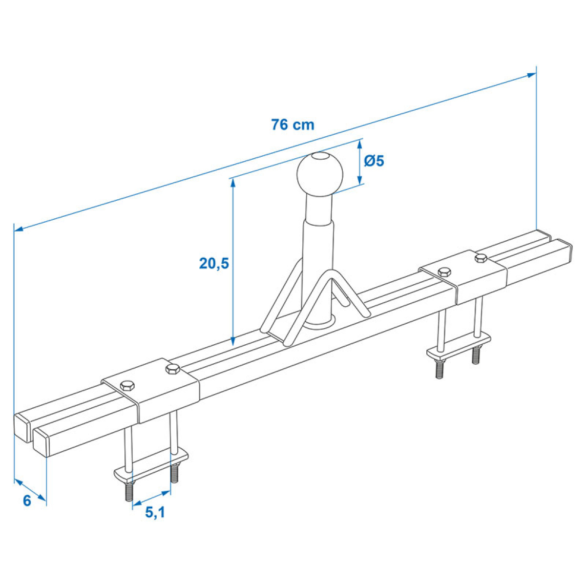 ProPlus Caravan Adapter Til Cykelholder i gruppen Campingvogn og autocamper / Chassis / Cykelstativ / Træk bar hos Campmarket (78337)