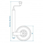 Proplus Støttehjul 48mm plastfælge med luftdæk 260x85mm Proplus Støttehjul 48mm plastfælge med luftdæk 260x85mm