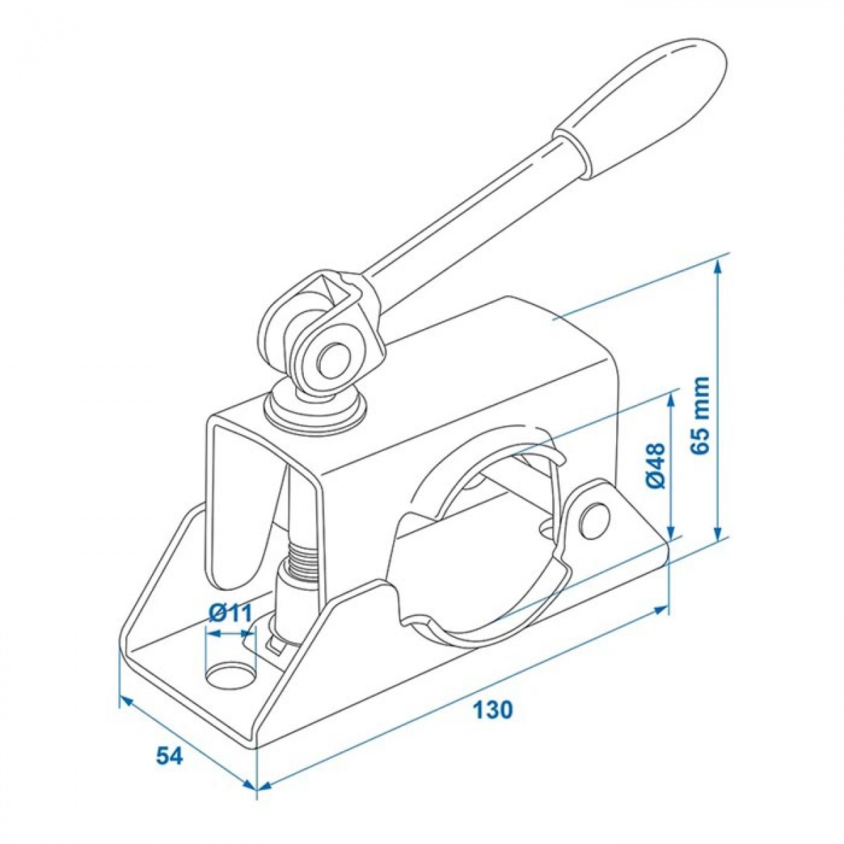 Proplus Klemme 48mm med foldehåndtag til støttehjul i gruppen Campingvogn og autocamper / Chassis / StøtteHjul hos Campmarket (78347)