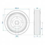 Proplus Reservehjul metalfælg med massivt gummidæk 200 x 60 mm Proplus Reservehjul metalfælg med massivt gummidæk 200 x 60 mm