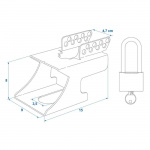 Proplus Koblingslås med hængelås Proplus Koblingslås med hængelås