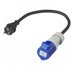 Proplus Adapterkabel 40cm m. Schuko-hanstik og CEE-hunstik