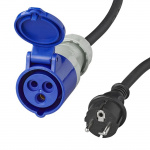 Proplus Adapterkabel 40cm m. Schuko-hanstik og CEE-hunstik