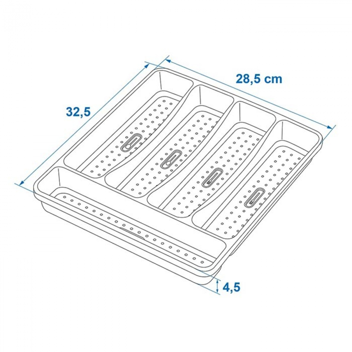 Proplus Bestikbakke 32,5 x 28,5 x 4,5 cm i gruppen Husholdning & Køkken / Servering / Opbevaring af bestik hos Campmarket (78511)