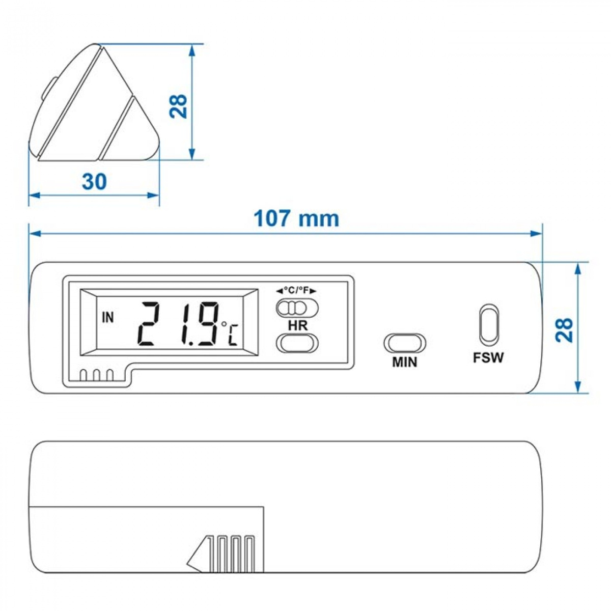 Proplus Termometer inde/ude model 2 i gruppen Campingvogn og autocamper / Varme & Køling hos Campmarket (78515)