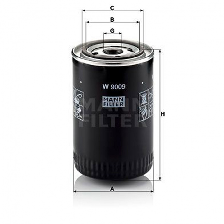 Oliefilter W9009 Fiat Ducato i gruppen Campingvogn og autocamper / Karosseri / Olier & tilbehør hos Campmarket (78626)