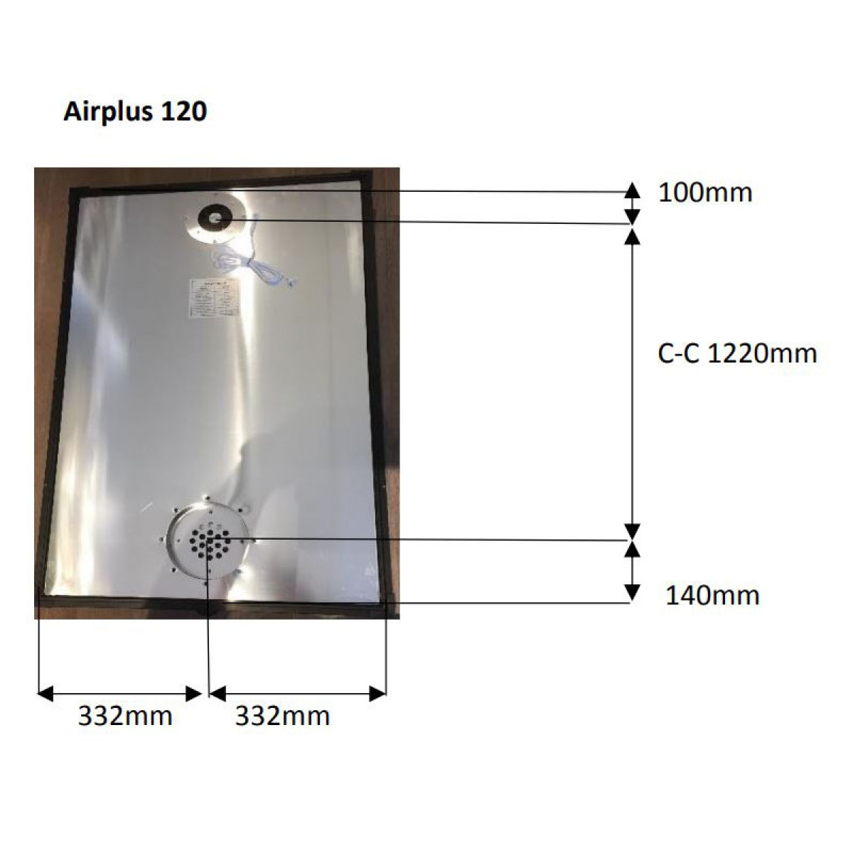 Sunwind Solvarmepanel AirPlus 120 i gruppen Campingvogn og autocamper / Varme & Køling / Ventilatorer og Varme hos Campmarket (79336)