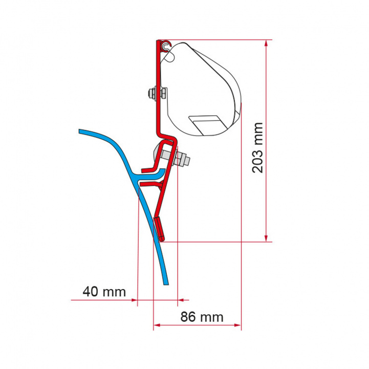 Fiamma Adapter F35 VW T3 i gruppen Campingvogn og autocamper / van og Autocamper / Markiser / Markise adapter / Fiamma / F35 / F40-Andre køretøjer hos Campmarket (80619)