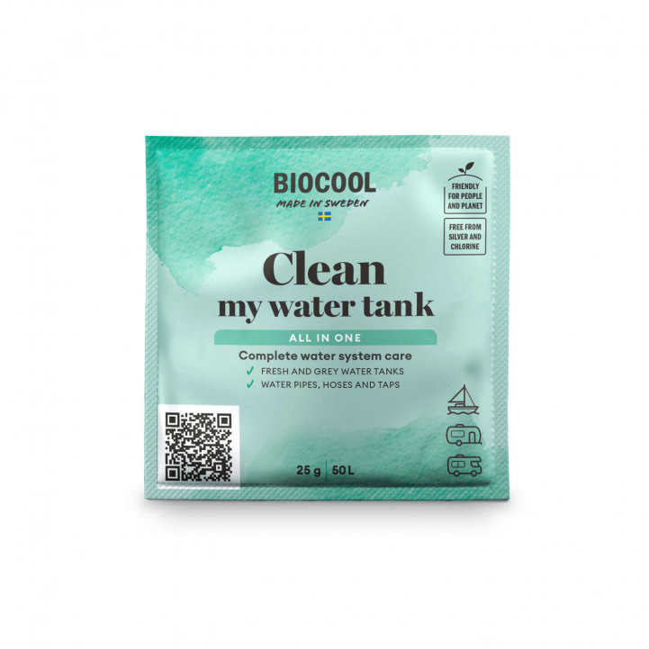 Biocool Clean My Water Tank Portionspose 50L i gruppen Vand & Sanitet / Kem / Kemikalier og tilbehør hos Campmarket (80682)