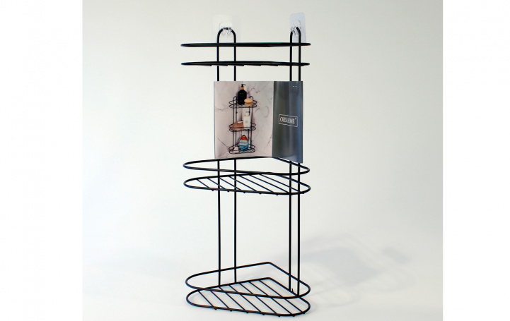 Hjørnehylde 3 hylder Mat sort i gruppen Hjem og indretning / Opbevaring hos Campmarket (80706)