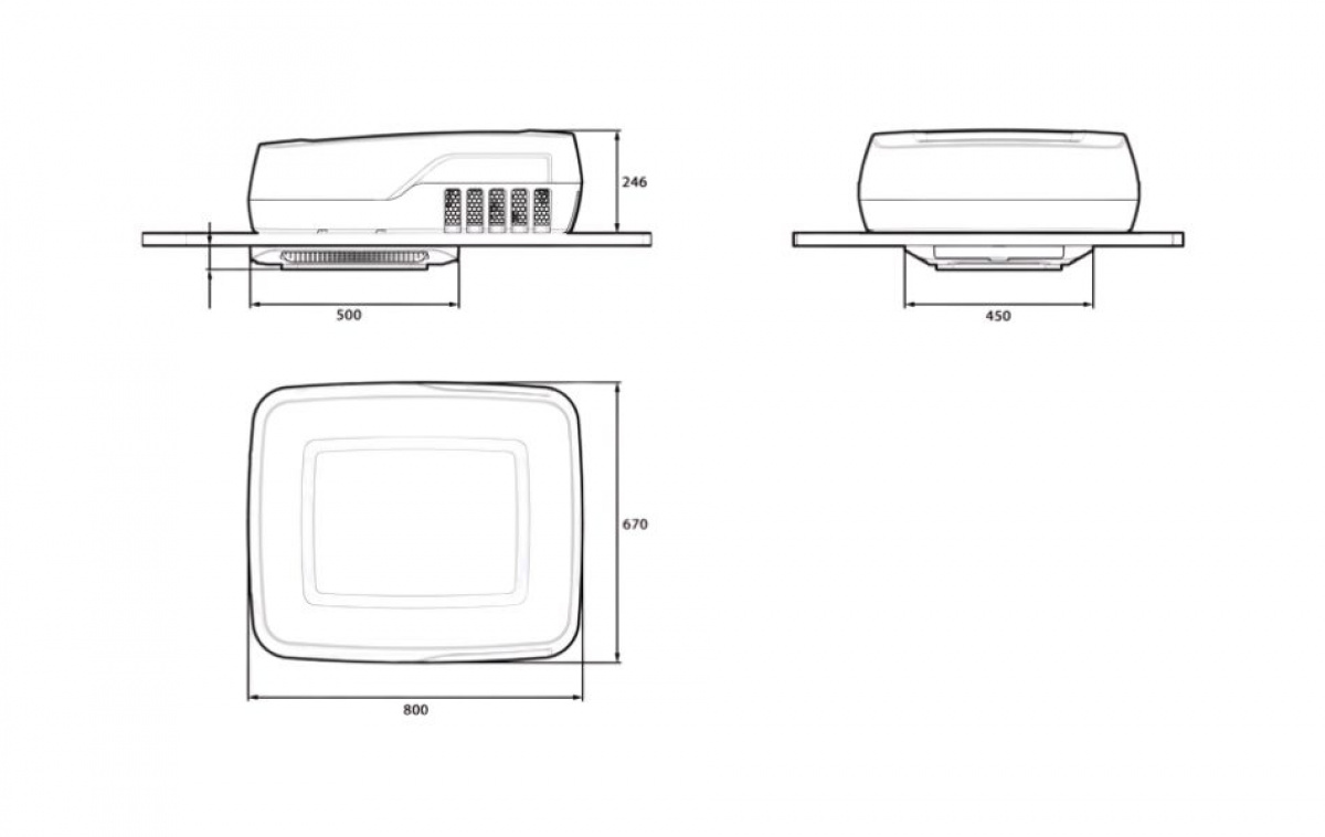 IndelB Loftmonteret AC Plein-Aircon 12V 1200W i gruppen Campingvogn og autocamper / Varme & Køling / AC / Tagmontered hos Campmarket (81009)