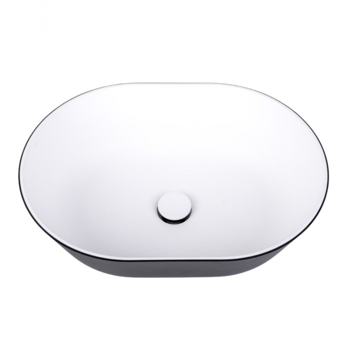 Oval Håndvask Sort 350x260 mm i gruppen Vand & Sanitet / Vand / Vask & Brusebunde / Håndvask hos Campmarket (81068)