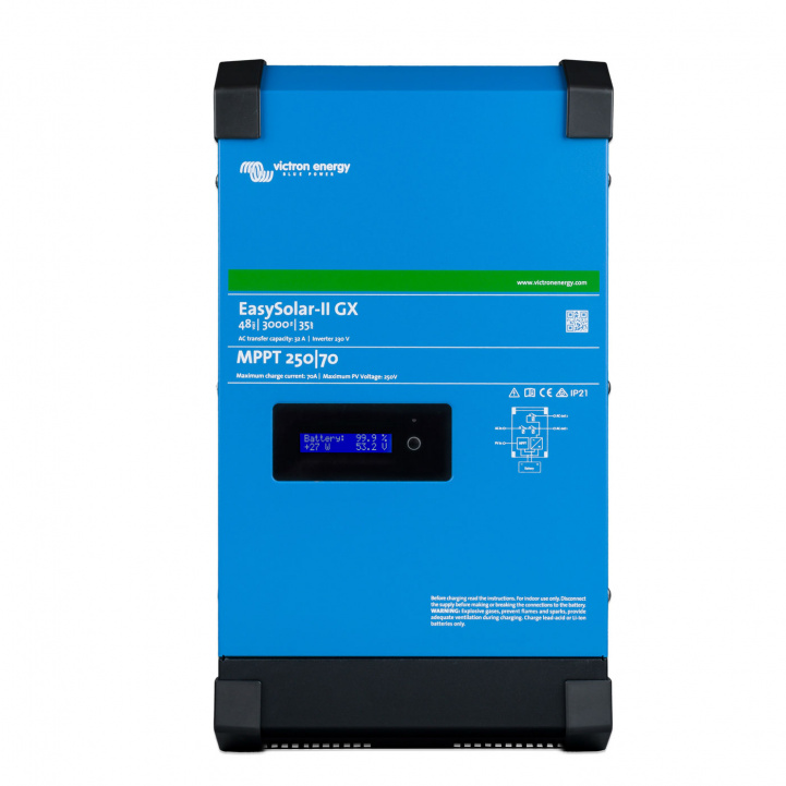 Victron Oplader/Inverter/MPPT EasySolar-II 24/3000/70-32 250/70 GX i gruppen Campingvogn og autocamper / El - Elektronik / Batterier & Omformere / Inverter & Omformer hos Campmarket (81203)