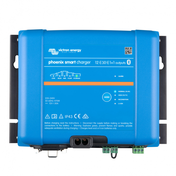 Victron Batterioplader Phoenix Smart IP43 12/30(1+1) 230V i gruppen Campingvogn og autocamper / El - Elektronik / Batterier & Omformere / Batteriopladere hos Campmarket (81210)