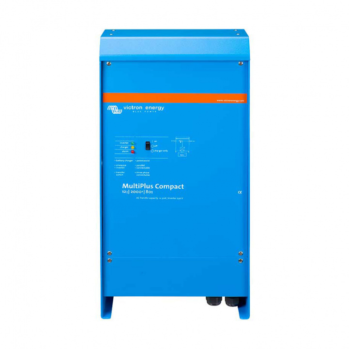 Victron Lader/Omformer MultiPlus Compact 12/2000/80-30 230V VE.Bus i gruppen Campingvogn og autocamper / El - Elektronik / Batterier & Omformere / Batteriopladere hos Campmarket (81304)