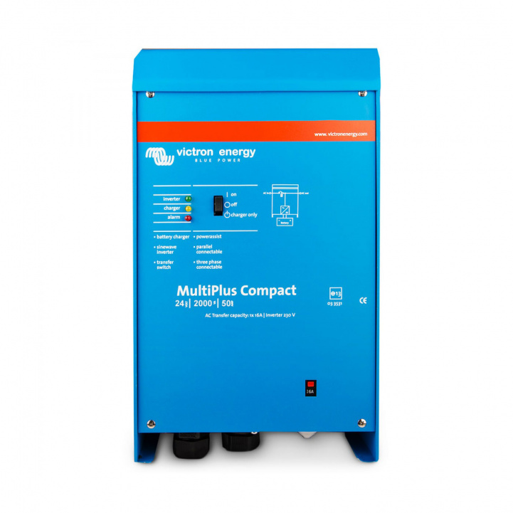 Victron Lader/Omformer MultiPlus Compact 24/2000/50-30 230V VE.Bus i gruppen Campingvogn og autocamper / El - Elektronik / Batterier & Omformere / Batteriopladere hos Campmarket (81306)