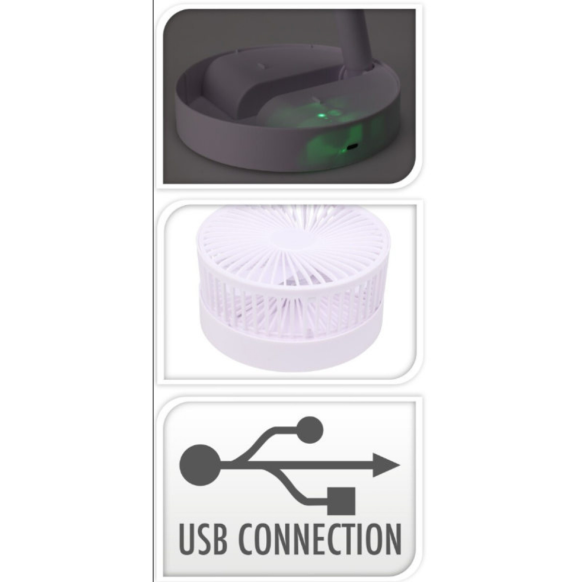 Usb Ventilator Sammenklappelig i gruppen Campingvogn og autocamper / Varme & Køling / Ventilatorer og Varme hos Campmarket (82115)