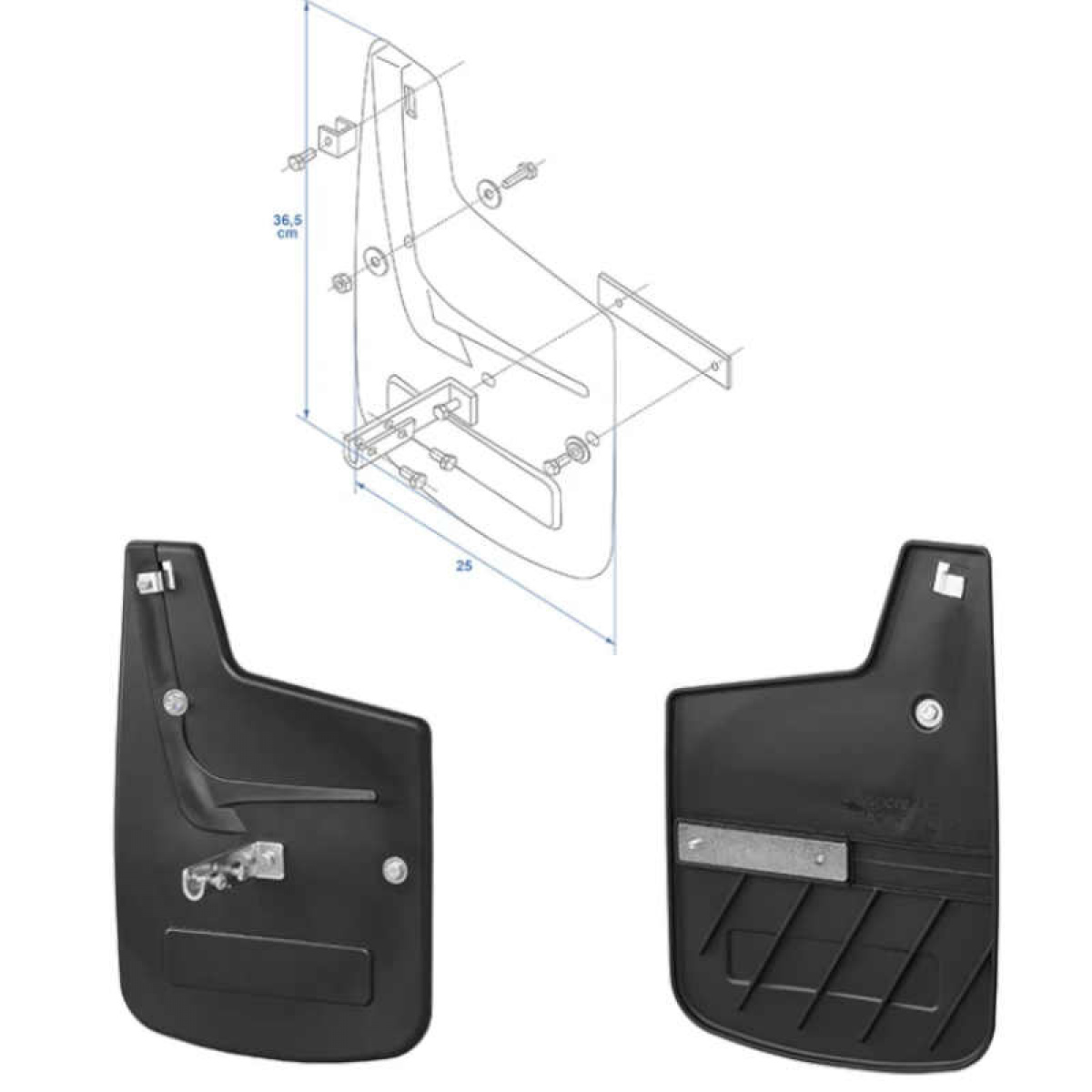Stænklapper foran Fiat Ducato 2006–2014, 2 stk i gruppen Campingvogn og autocamper / Chassis / Chassis detaljer / Indvendige skærme hos Campmarket (82732)