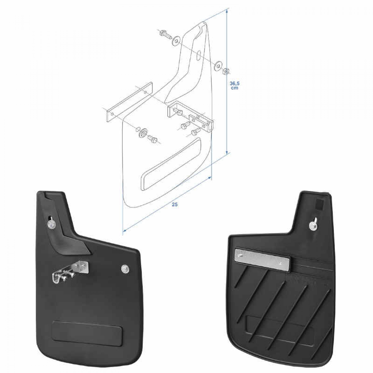 Stænklapper Bag Fiat Ducato 2006–2014, 2 stk i gruppen Campingvogn og autocamper / Chassis / Chassis detaljer / Indvendige skærme hos Campmarket (82733)