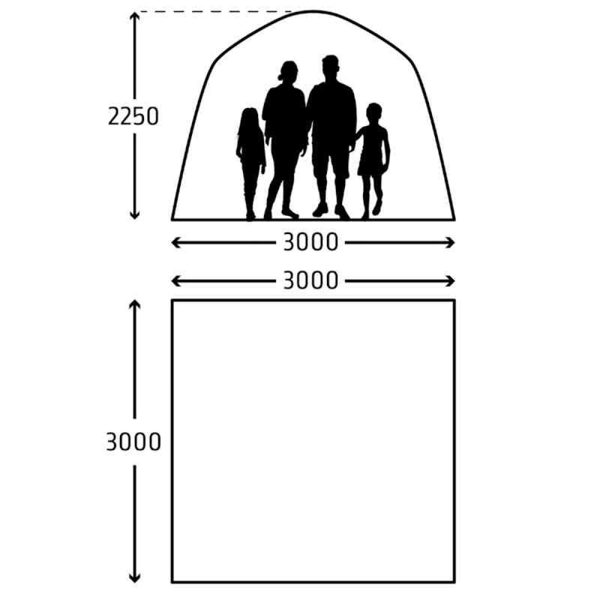 Kampa Air Shelter 300 i gruppen Fortelt & Markiser / Øvrige telte & Campingtelt hos Campmarket (82879)