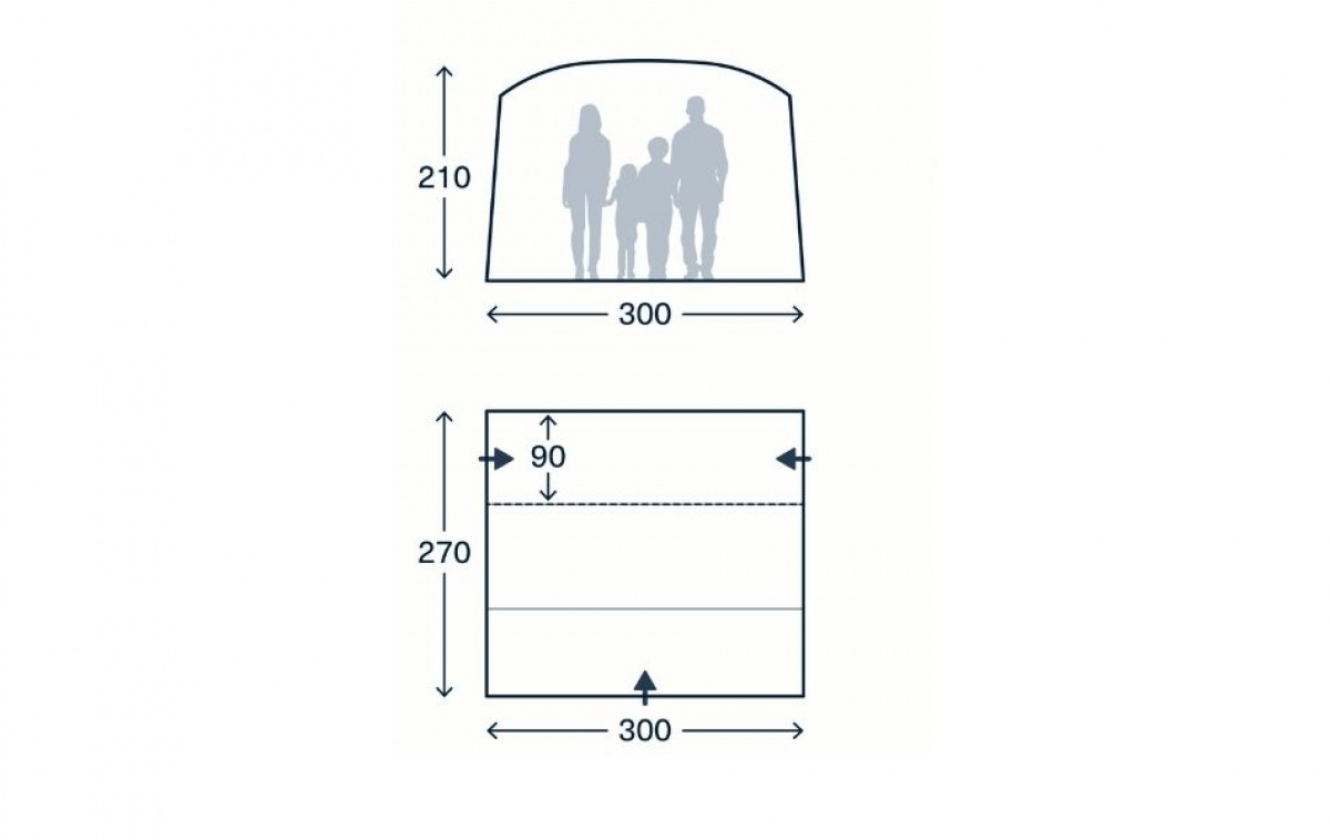 Kampa Waypoint Air DA i gruppen Campingvogn og autocamper / van og Autocamper / Telt Van / Lufttelt hos Campmarket (82911)