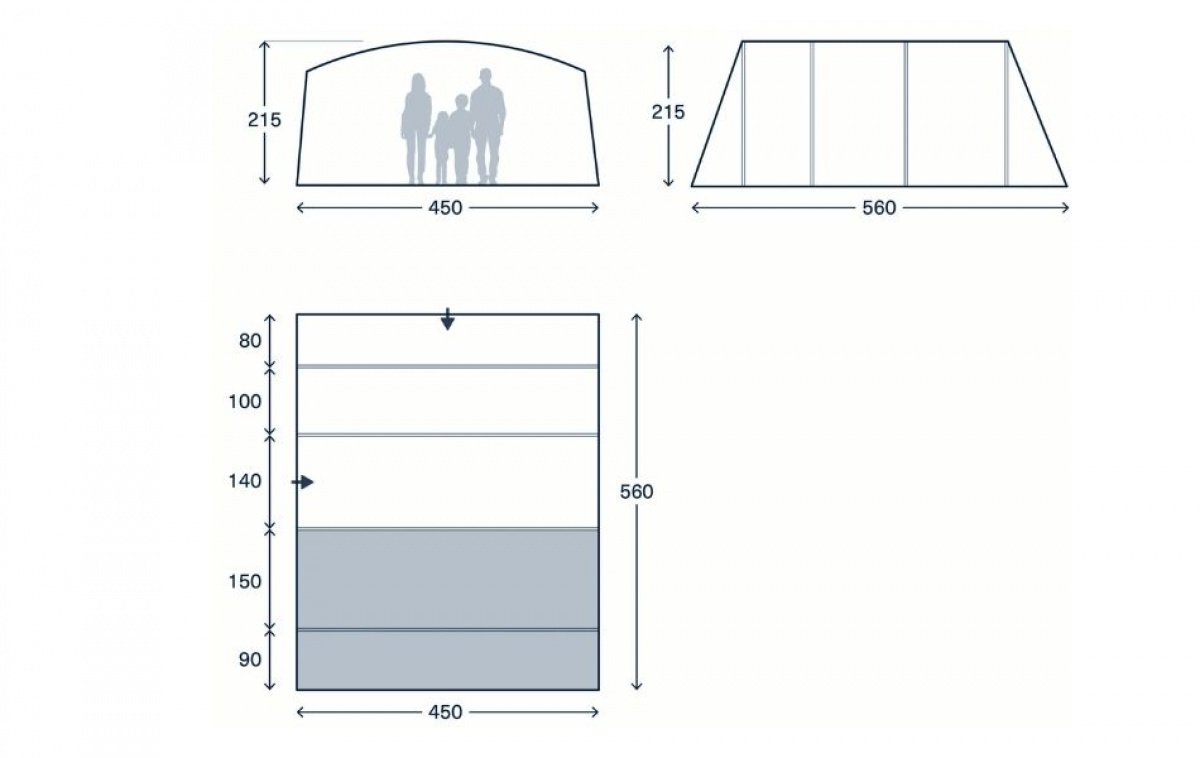 Kampa Dawlish 06 Air i gruppen Outdoor / Camping telt hos Campmarket (82914)