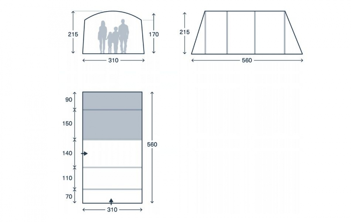 Kampa Rockcliffe 04 Air TC i gruppen Outdoor / Camping telt hos Campmarket (82915)