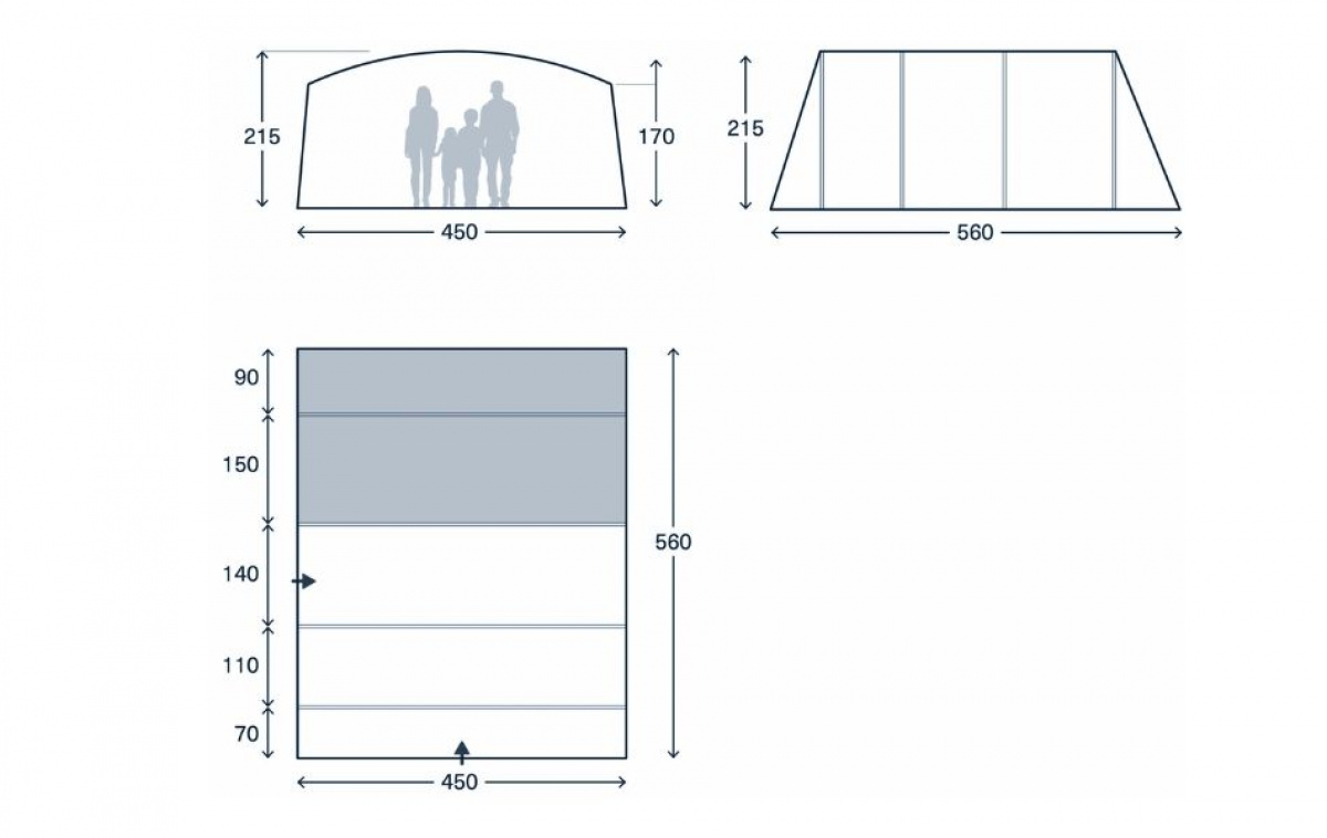 Kampa Rockcliffe 06 Air TC i gruppen Outdoor / Camping telt hos Campmarket (82918)
