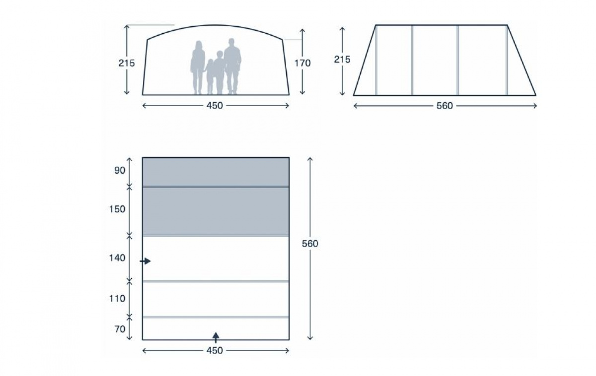 Kampa Saunton 06 Air i gruppen Outdoor / Camping telt hos Campmarket (82920)