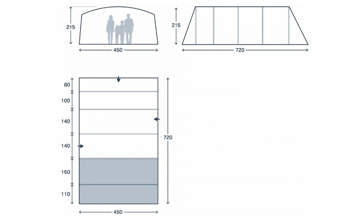 Kampa Saunton 06 Air i gruppen Outdoor / Camping telt hos Campmarket (82920)