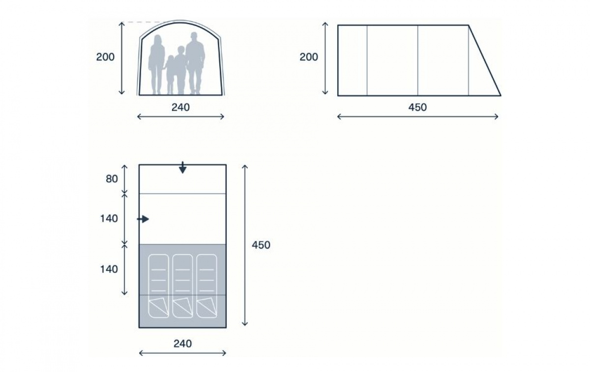 Kampa Dawlish 03 i gruppen Outdoor / Camping telt hos Campmarket (82921)