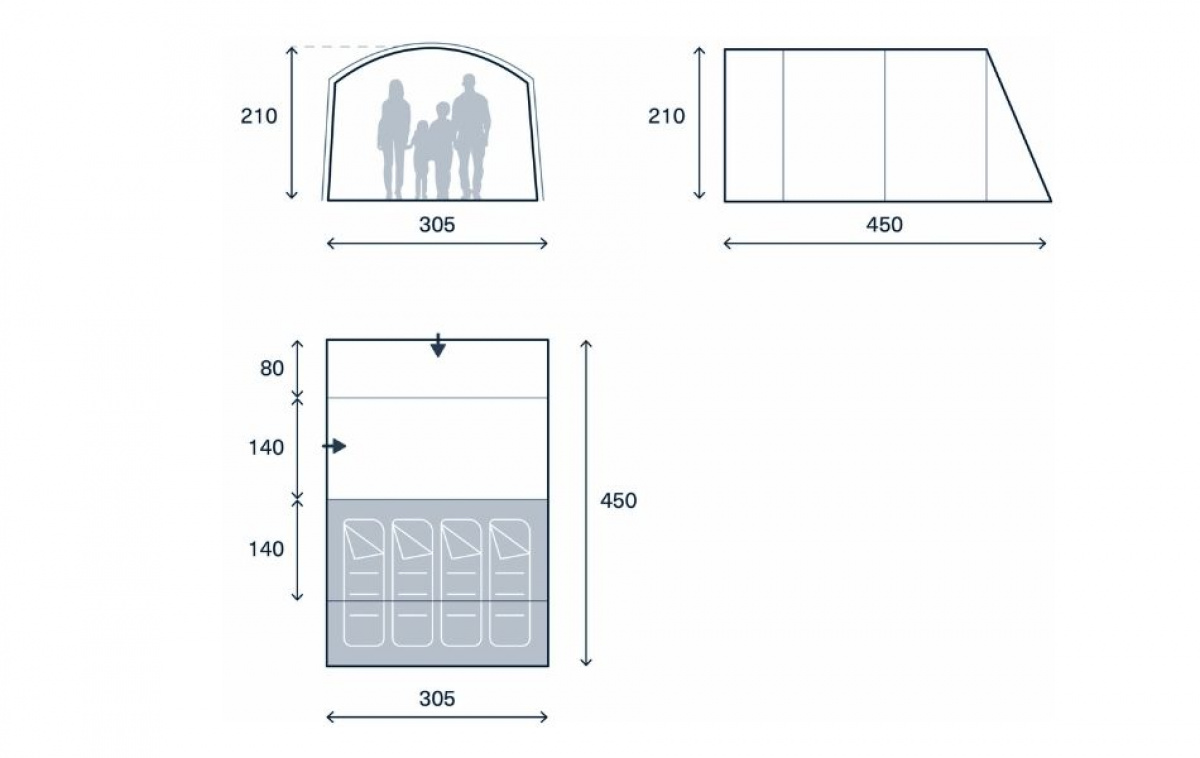 Kampa Dawlish 04 i gruppen Outdoor / Camping telt hos Campmarket (82922)