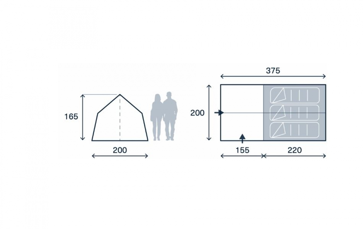 Kampa Moongazer 23 XL i gruppen Outdoor / Camping telt hos Campmarket (82930)